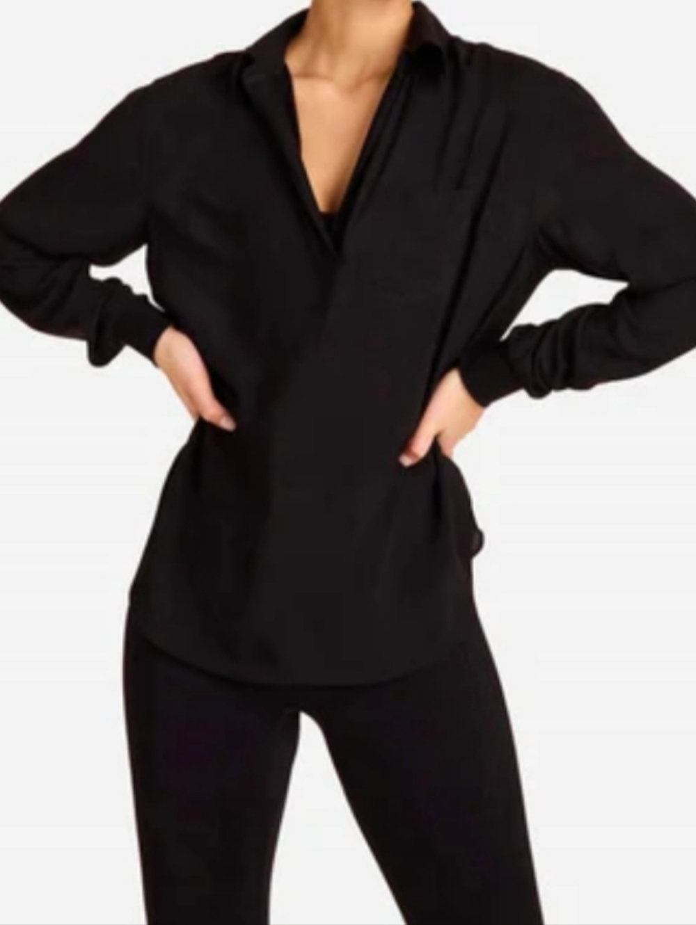 Marie Oliver Silk Black Blouse Size L